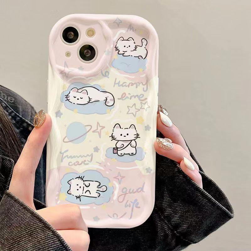 Cute Cat Puppy Phone Case For Samsung Galaxy S10 S20 S21 S22 S23 S24 FE Plus Ultra Note 20 Clear Case