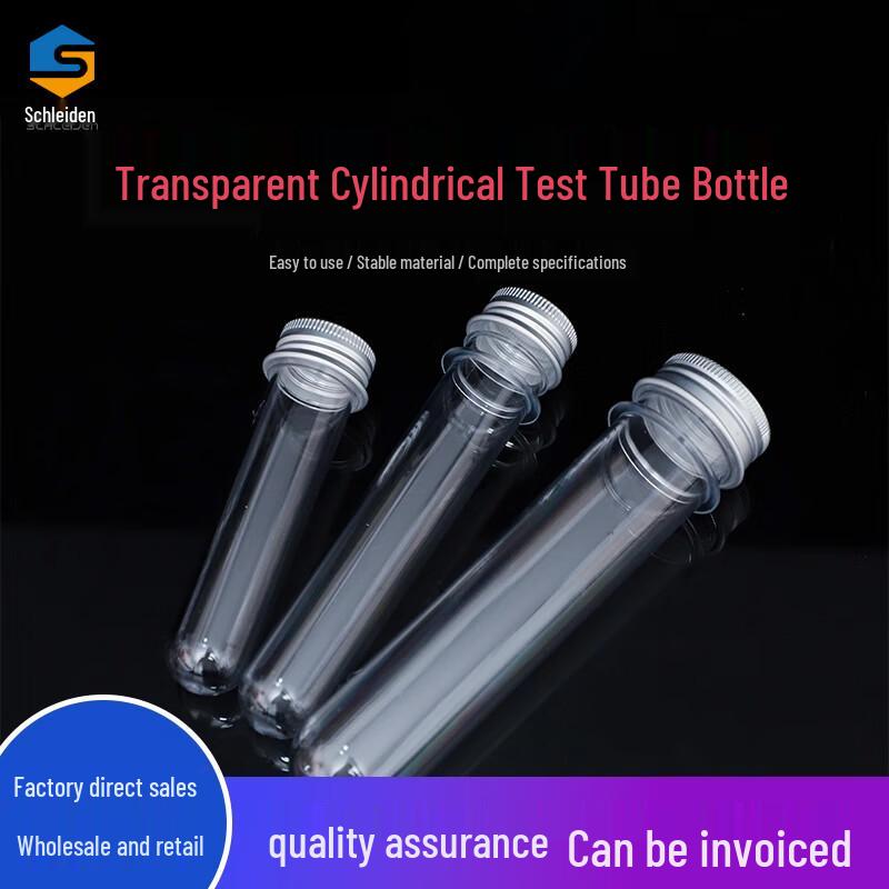 Transparent Cylindrical PET Test Tube Bottle 100ml