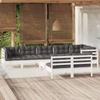 Day and Night - Day and Night Garden Furniture 9 Pieces and White Cushions Solid Pine Wood