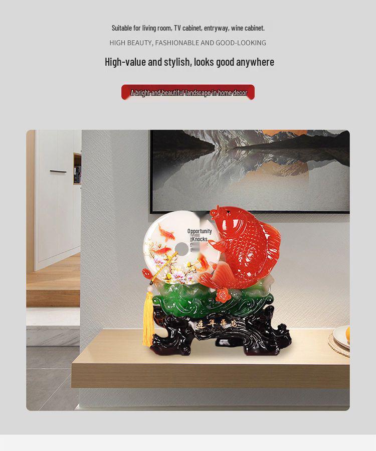 Yearly Abundance Fish Ornament: Home Decor for Living Room, Wine Cabinet, TV Stand - Perfect Housewarming Gift
