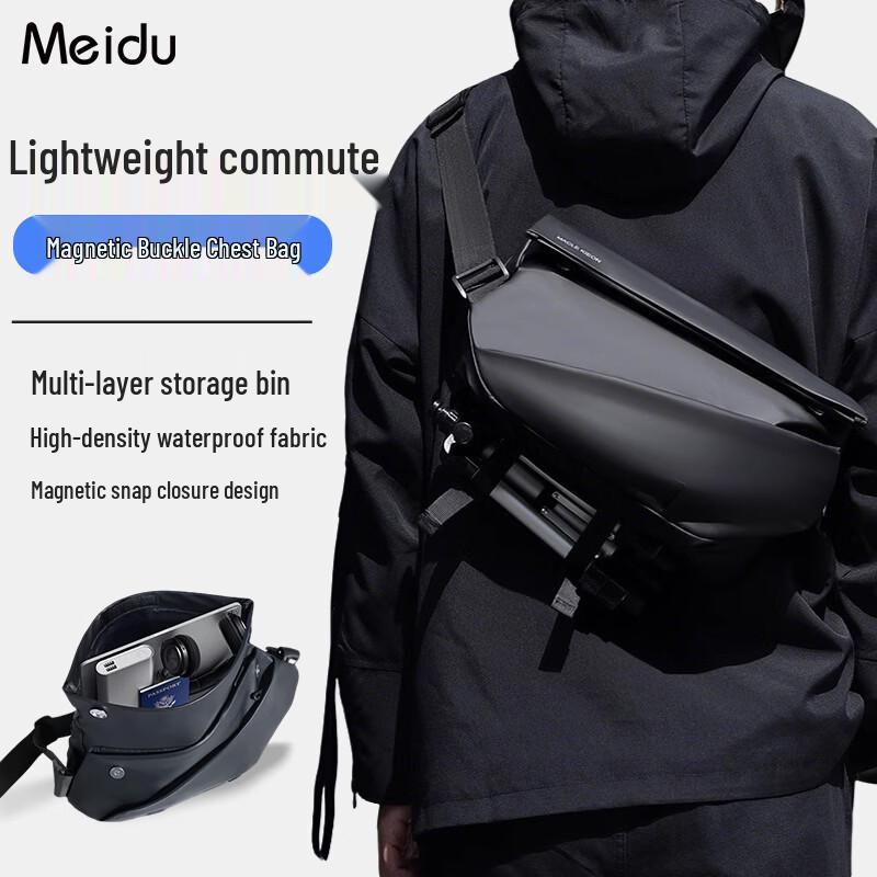 Men s Magnetic Buckle Sling Bag