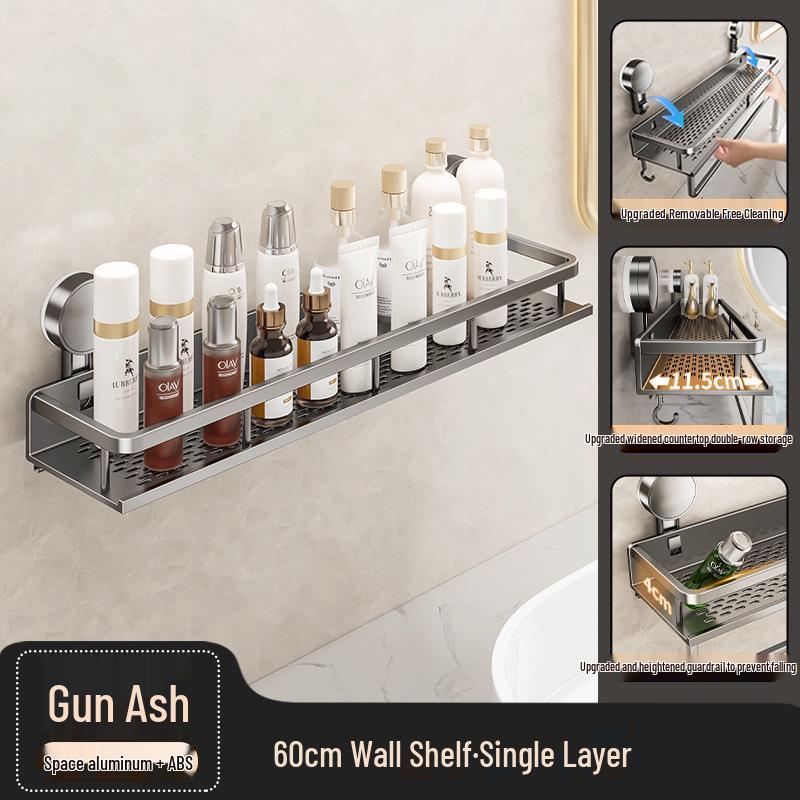 Badezimmer-Wandregal mit Saugnapf ohne Bohren