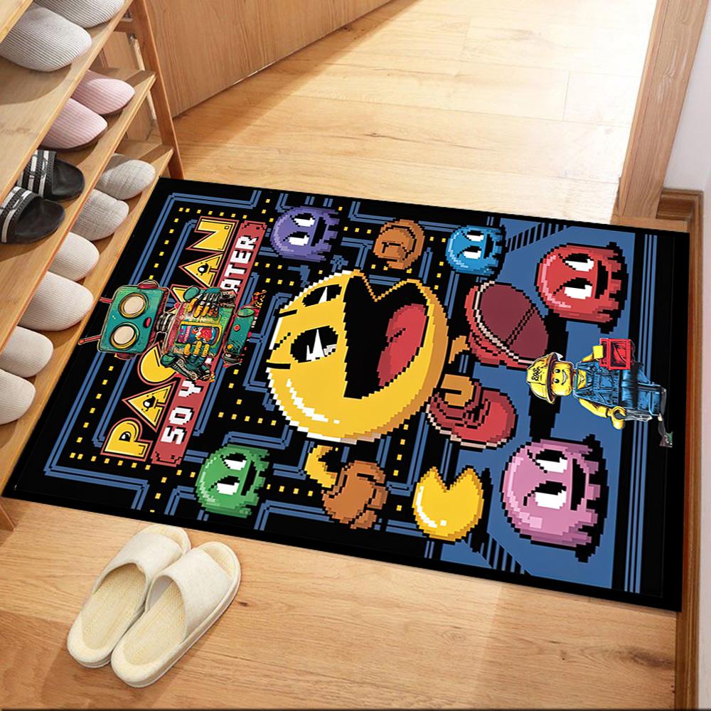 Pac-man Adventure Square rugs are a great choice for living rooms, bedrooms, home décor, and as gifts.