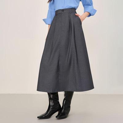 French Style A-Line Midi Skirt