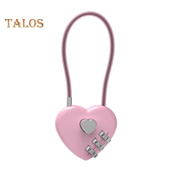 

Кодовый замок с 3-значным кодом в форме сердца, компактный дизайн, портативный многоцелевой, сбрасываемый, водонепроницаемый навесной замок для улицы розовый