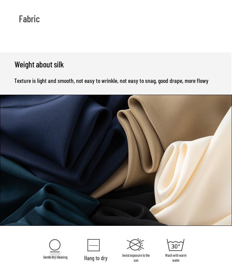 2025 Spring Women's Long Sleeve Silk Blouse - Luxurious Mulberry Solid Color Shirt
