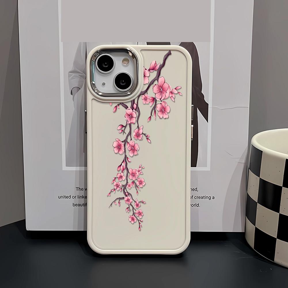 Pink Flowers Phone Case Suitable For IPhone 16 15 Plus 14 13 12 11 Pro Max XS XR 7 8 Case Cover Funda For IPhone 16 15 14 Plus