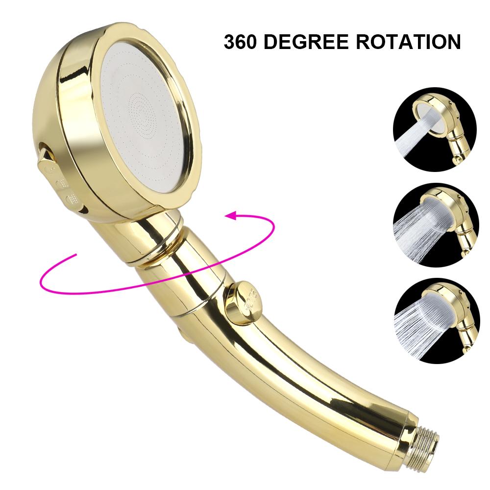High Pressure Shower Head 3 Spray Setting with ON/OFF Pause Switch 360 Degrees Rotating Handheld Shower Head Bathroom Accessoies