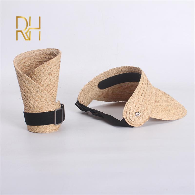 My Extreme Outdoor Activities Women's Natural Rh New Summer Empty Straw Hat Raffia Hat Big Brim Visor Straw Sun Beach Shades Cap For Sale 56-58Cm