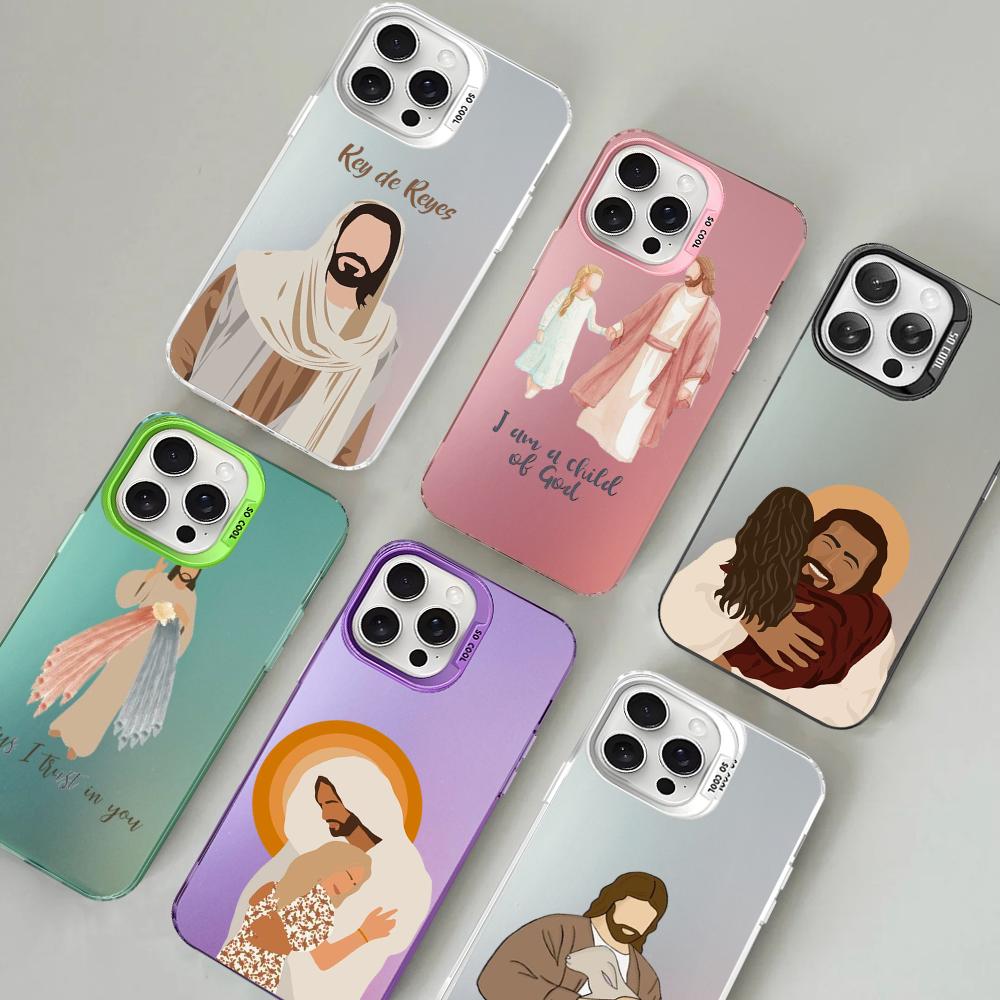 New Faith Christian Religious Jesus Clear Phone Case For iPhone 16 15 14 13 12 11ProMax X XR 87 Plus Matte Shockproof Back Cover