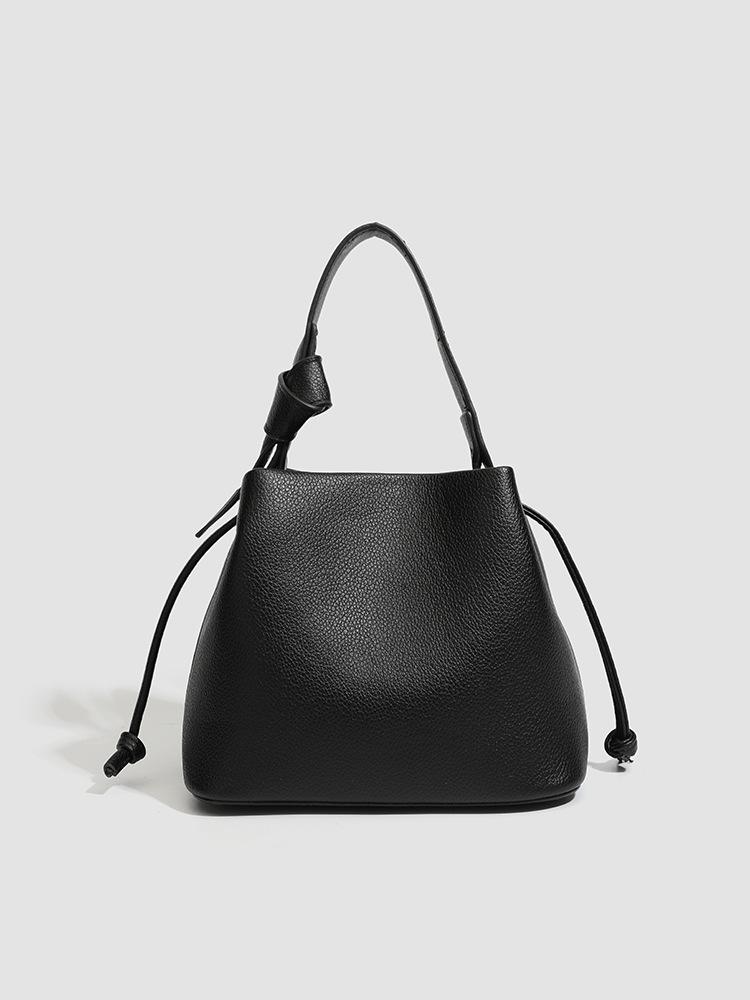 

Vegetable Basket Bag Female Design Lychee Pattern Commuter Handbag Large Capacity Tote Bag Shoulder Messenger Bag чорний