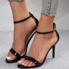 2025 Fashion Women's High Heels Sandals Thin Heels Heel Wrap One-length Strip Shoes Women Leisure Dress Sexy Sandalias De Mujer