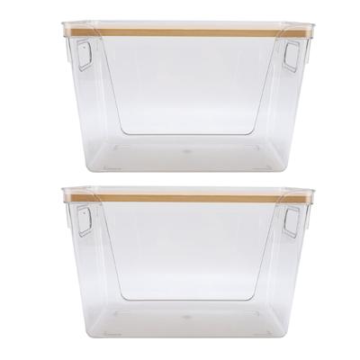 2 Stück Vorratskammer Organizer Behälter Multifunktionaler Aufbewahrungsbehälter Klar Lebensmittelaufbewahrung Schrank Organizer