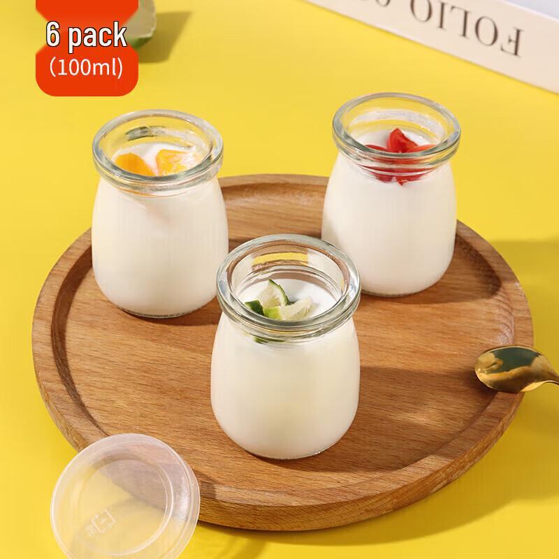 

Стаканчики для пудинга и йогурта Baijie из стекла с крышками (6 упаковок)