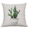 Nordic Simple Fresh Cactus Succulent Pot Linen Pillowcase 18X18In Home Decoration Short Plush Pillow Cover 45X45Cm Cushion Cover