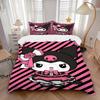 3pcs Pink Rose Kuromi Printed Quilt Set - Soft and Comfortable Quilt Cover for Bedroom, Guest Room H090