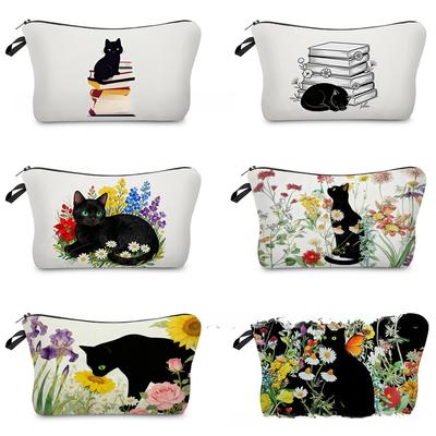Bolsa de Cosméticos con Estampado de Gato para Mujer Organizador de Artículos de Tocador Estuche de Almacenamiento para Viaje 6879