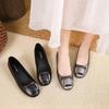 Shallow Thick Heel Single Shoes Women's Summer New Comfortable Leather Round Head Leather Shoes Soft Sole Soft Leather Middle Heel Women's Shoes