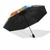 1pc Rainbow Magic Girls Automatic Opening/Closing Outdoor Umbrella with Convenient 3-Fold Design, Iron Frame, Outdoor Use, Perfect Gift for Fans,