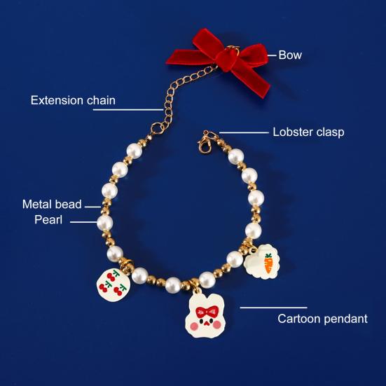 Haustierhalsband Verstellbares Karabinerverschluss-Design Allergiefrei mit Verlängerungskette Entzückendes Aussehen