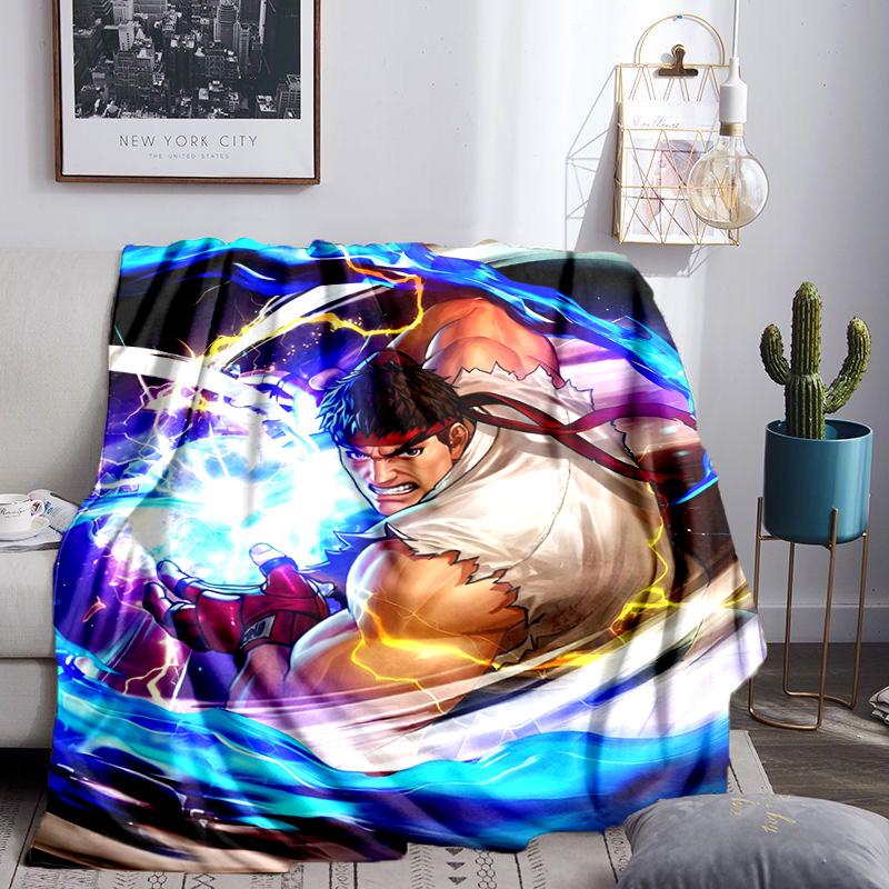 Game Fighter In Action Blanket Lightweight Ideal Bedding Blanket Perfect for Travel, Camping, Living Rooms, Offices, Sofas, Fan Christmas gift