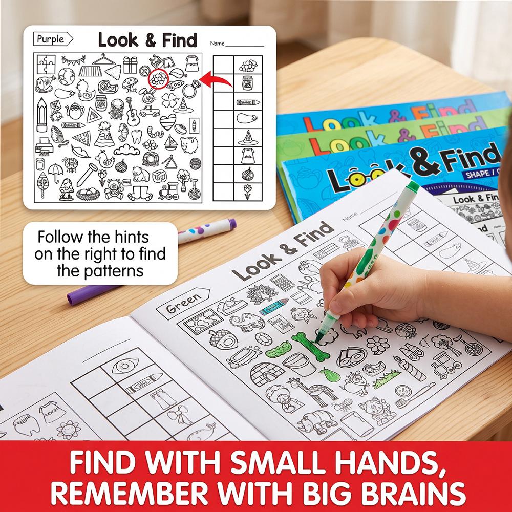 Coloring Book:Look and Find,Student Puzzle, Find Interesting Items, Focus Training Coloring Book, Exercise Thinking Ability