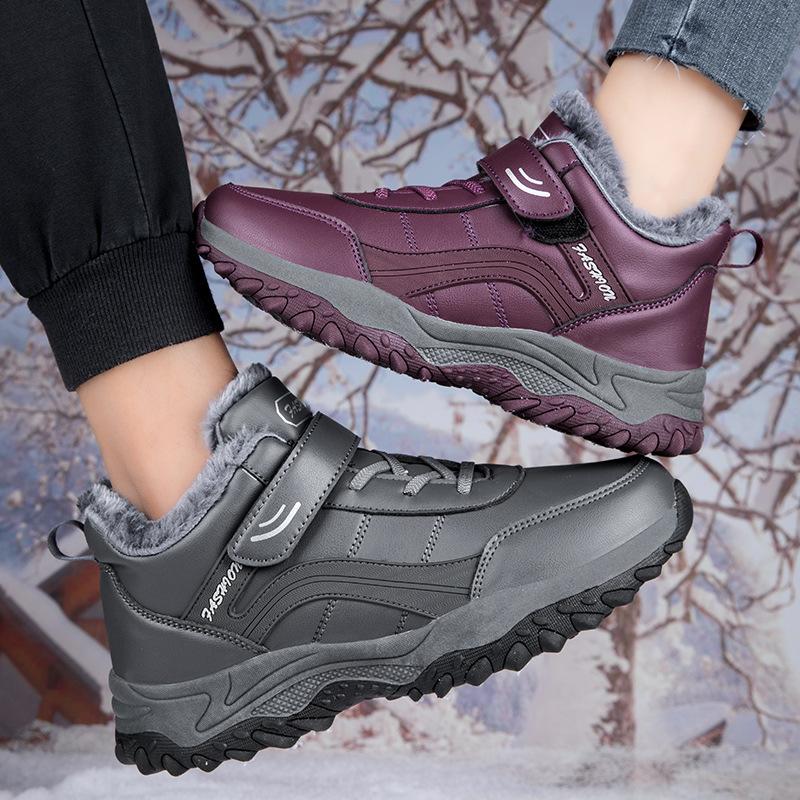 Par Eldre Sko Mor Vandre Sko Vinter Fløyel Varm Sklisikker myk såle Middelaldrende og eldre far snøstøvler