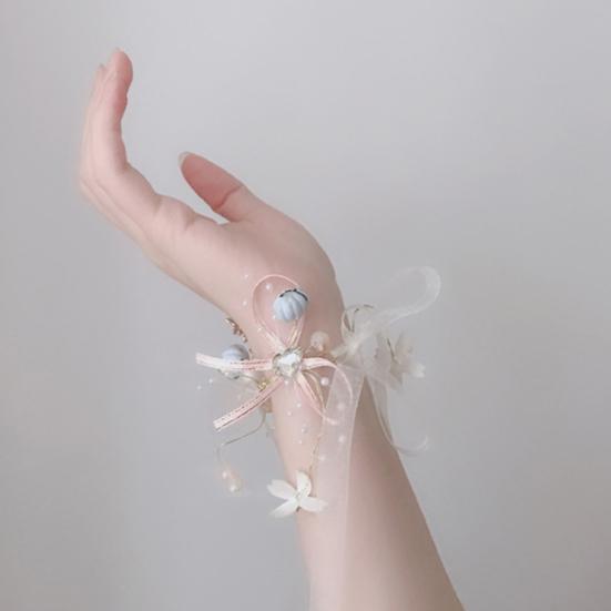 Bracelet extensible en forme de papillon pour demoiselle d'honneur, fleur artificielle, Corsage