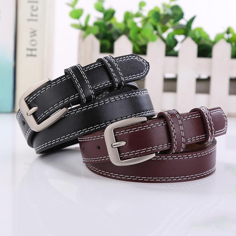 Fashion and Sweet Temperament Double Line Ladies Belt Pin Buckle Casual Ladies Belt