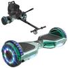 Hoverboard + Kart RCB 2 em 1 6,5 polegadas Bluetooth e LED – Karting ajustável – verde/preto – presente ideal crianças