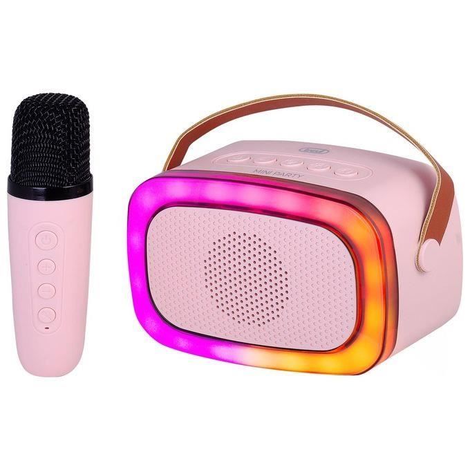 Enceinte Nomade Karaoke - Trevi - XR 8A01 - Bluetooth - Batterie Rechargeable - Rose
