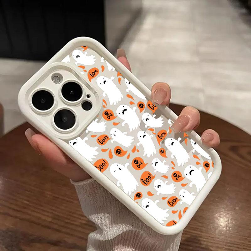 Phone Case for iPhone 16 Cases iPhone 15 14 13 12 Mini 11 Pro Max 16 Plus X XS 15Pro Shockproof Back Cover Happy Halloween Ghost