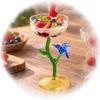 Handcrafted Glass Goblet with Hummingbird Ornament Decorative