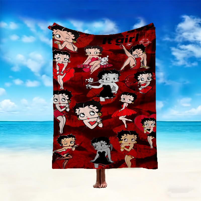 1pc Betty Boop Blanket, Home Printed Throw Blanket - Soft Blanket Gift for Family, Washable Sofa Bed Blanket