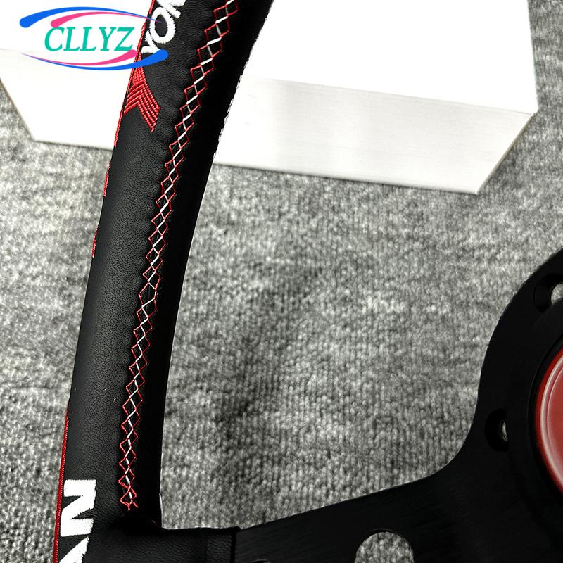 12.5inch 13inch 320mm VERTEX x ADVAN YOHOHAMA Leather Racing Steering Wheel Embroidery JDM Car Accessories Red