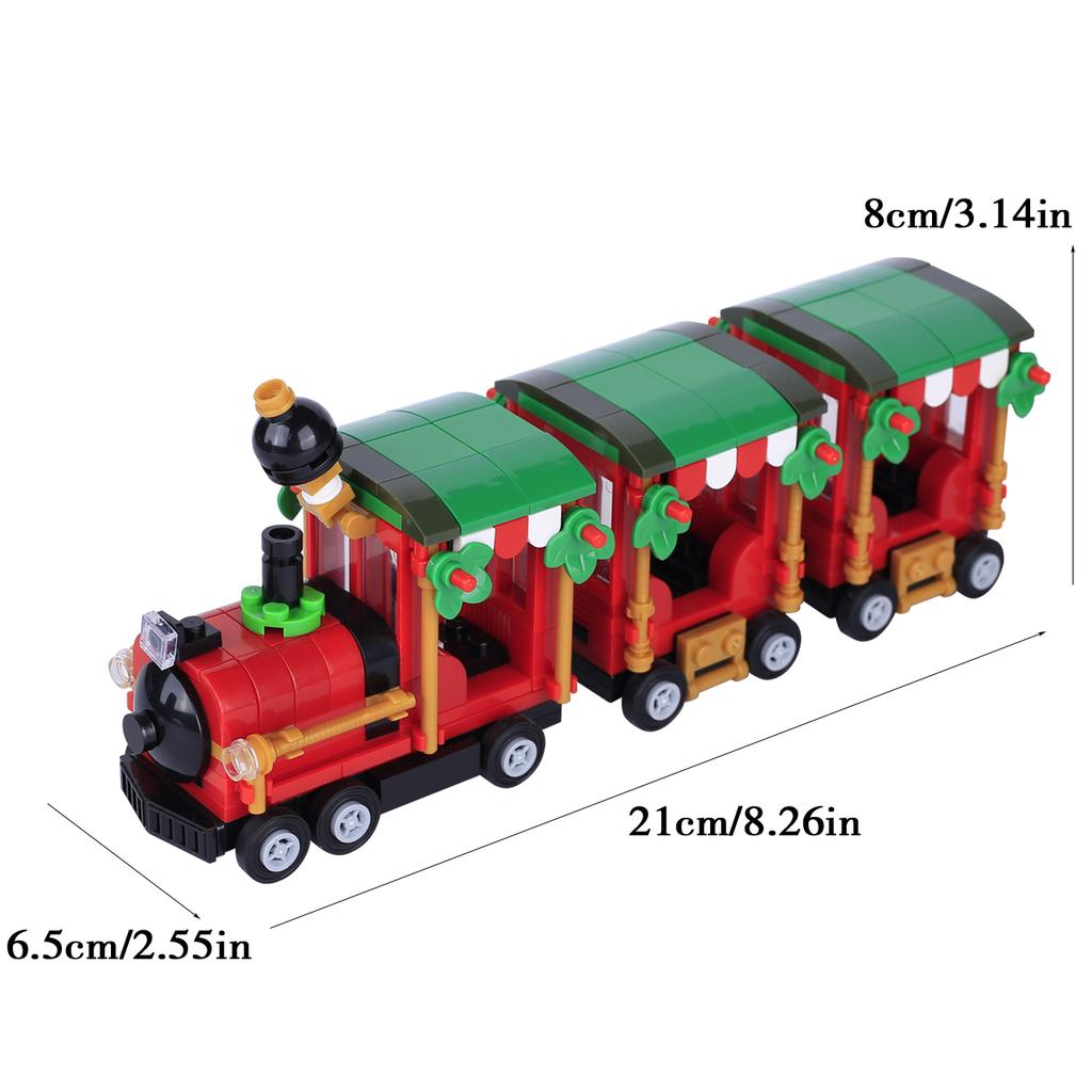 MOC Christmas Village House Building Blocks Sleigh Reindeer Tree Present Car Wreath Fireplace Gingerbread Man Bricks Toys Gift