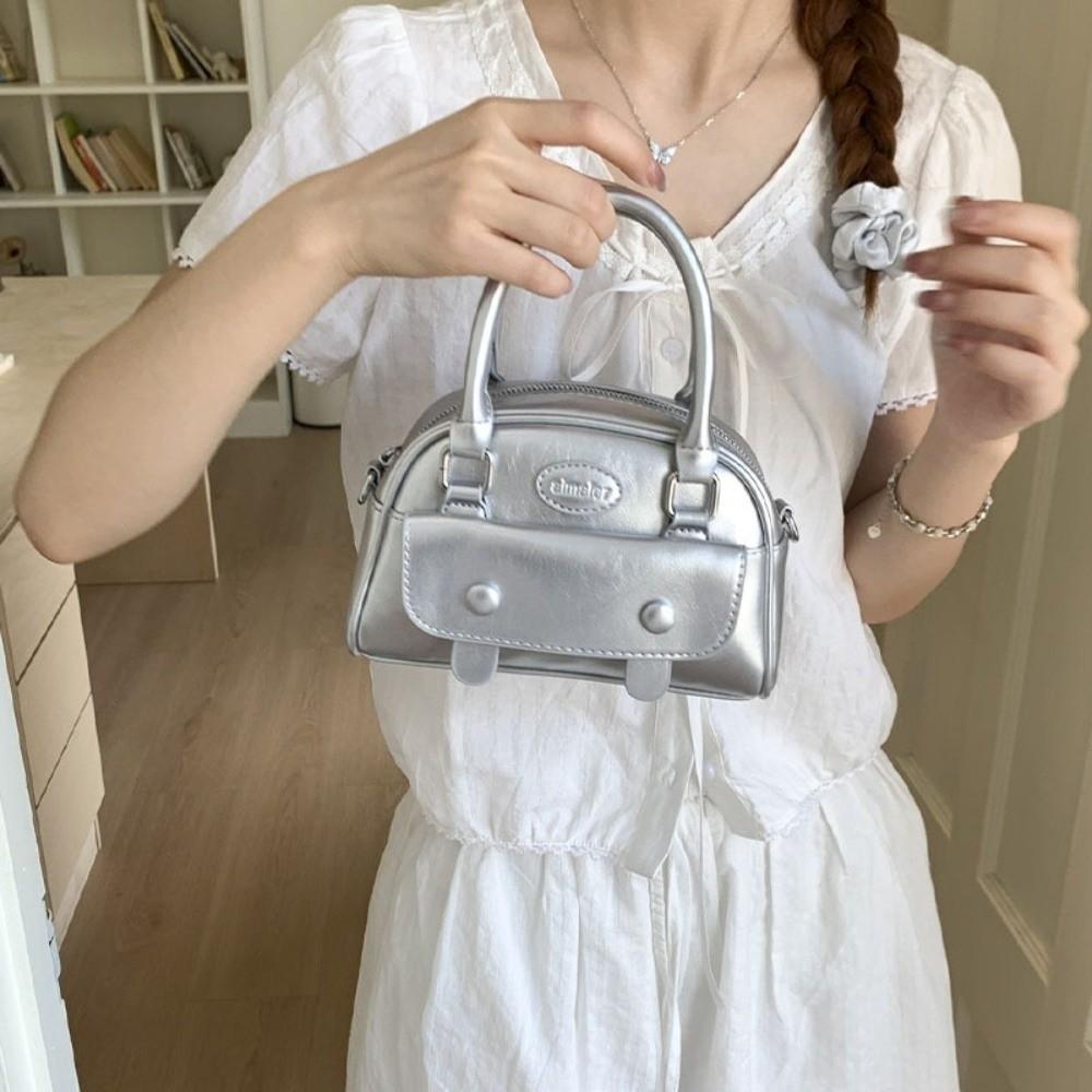 Luxury Boston Crossbody Bag Korean PU Leather Handbags Trendy Women's Underarm Bag  Gifts