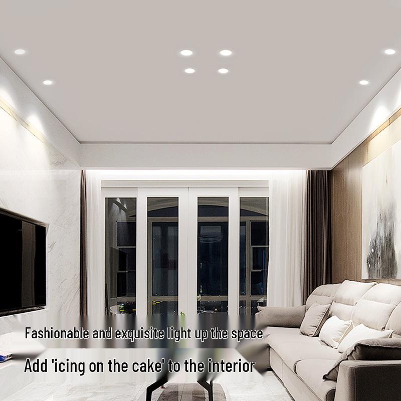Recessed LED Ceiling Spotlight: Three-Color 7.5-Inch Aisle Light with Cow Eye Design