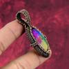 Rainbow Solar Quartz Druzy Pendant Copper Wire Wrapped Pendant Handmade Copper Jewelry Gemstone Pendant Wire Weaving Jewelry Gift For Mother