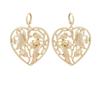 Alloy Heart Pendant Earrings With Butterfly Flower Design Women For