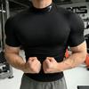 Herren Shark Sport-T-Shirt mit Schnelltrocknung - Kurzarm, Hoher Kragen, Atmungsaktiv, Elastisch, Enganliegend für das Training.