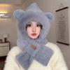 Women's Winter Windproof Thickened Warm Plush Hat Ear Bike Hat Hat Scarf One Piece Set