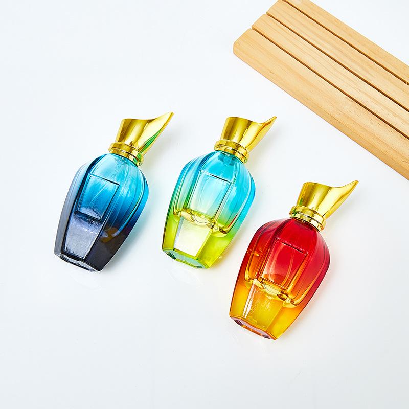 Gradient Glass Perfume Atomizer Bottle with Thick Base - Multi-Specification Press-Type Makeup Spray Bottle