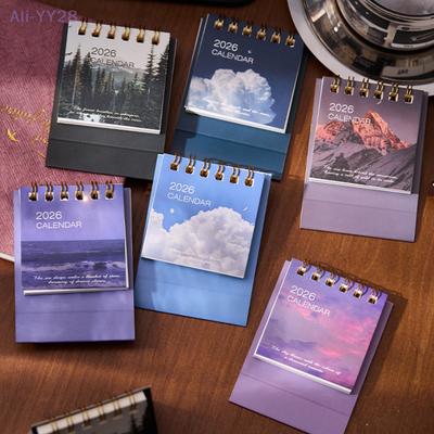 {MX} 2026 Creative Scenery Cover Calendar Planner Mini Table Calendar Cute Memo Pad Office School Stationery New Year Gift