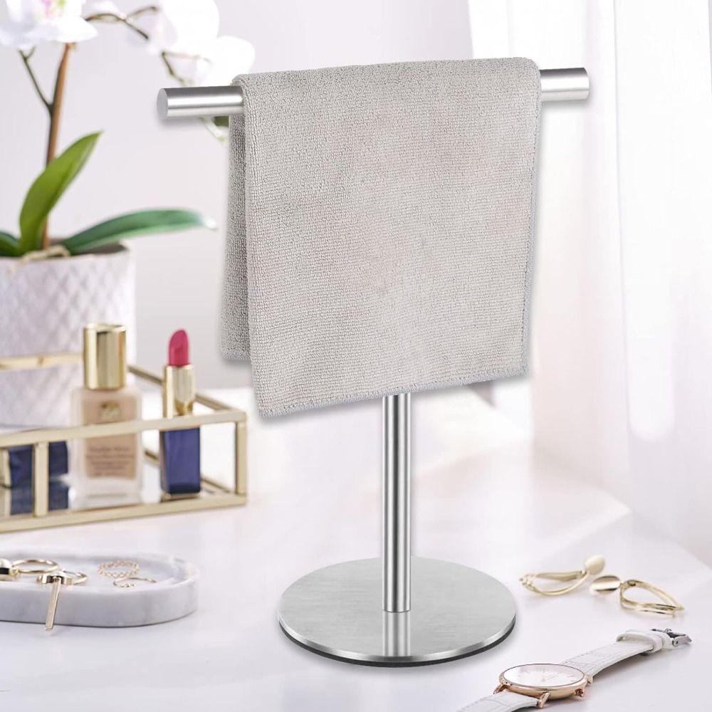 T-Shape Bath Towel Stand Modern Style Hand Towel Holder Durable Bathroom Towel Hanger  Laundry Room