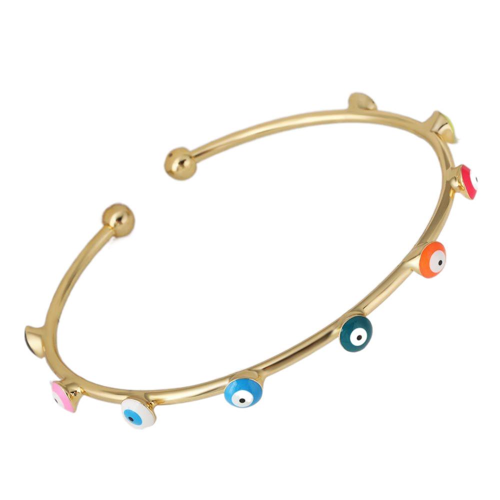 European and American New Fashion Jewelry Dripping Oil Devil's Eye Bracelet for Women with Creative Opening