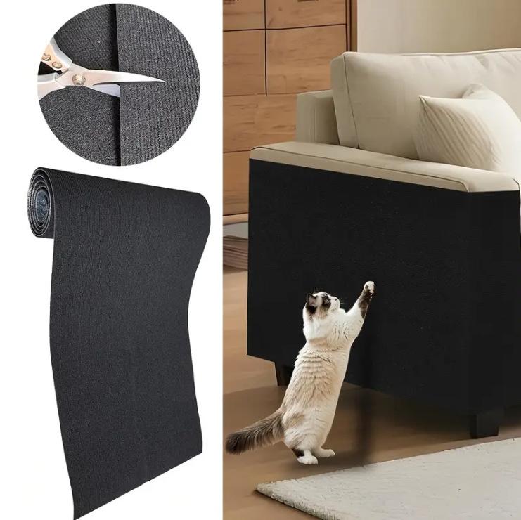 Sofa Protector Cat Scratch Mat Self Adhesive Vertical Wall Mounted Cut To Size Reusable Scratching Pad For Living Room Cat