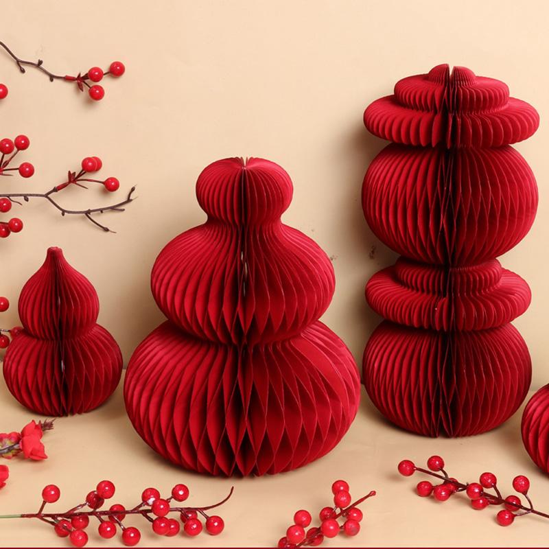 Wedding Room 3D Honeycomb Ornament 2026 Chinese Horse Year Decoration Carft Wedding Spring Festival Party Decorations