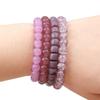 Handgefertigt Bambusgelenk Glas Lila Runde Perlen DIY Armband Halskette Schmuck