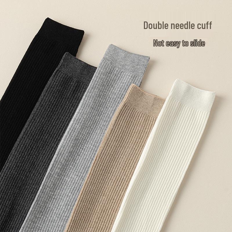 Wool Over-the-Knee Stripe Socks - Slim, Warm, Thigh-Length for Autumn & Winter